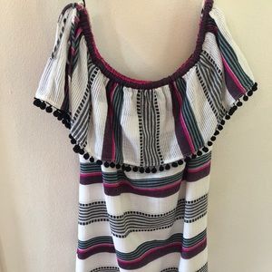 Saylor off shoulder tassel dress